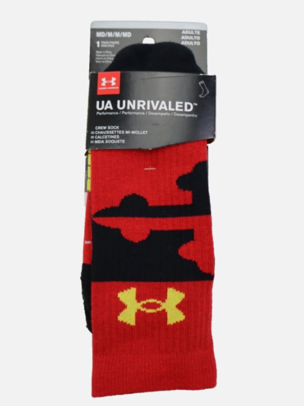 Under Armour UA Unrivaled Maryland Unisex Crew Socks Size M Adult Men Women New